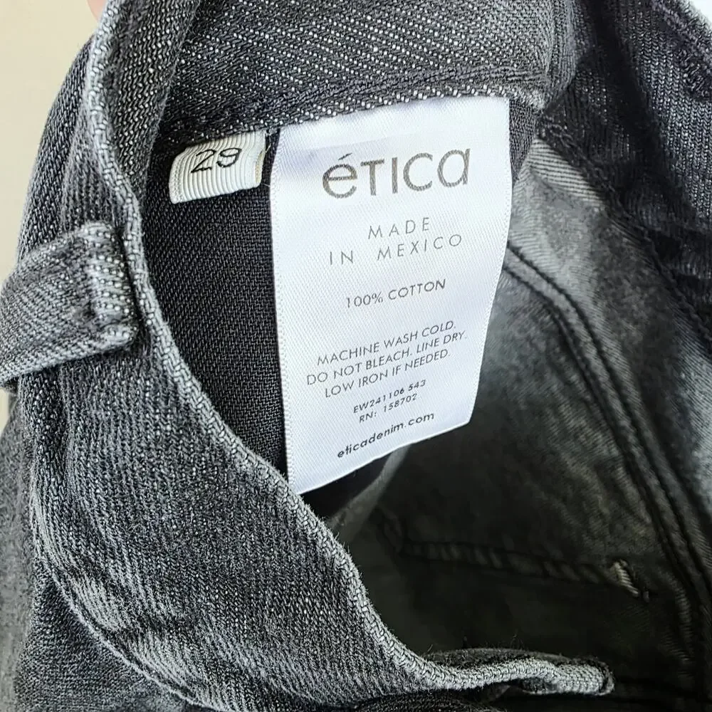 NWT! Etica Flares Jeans Size 29‎ Black High Rise 100% Cotton Denim Y2K Grunge